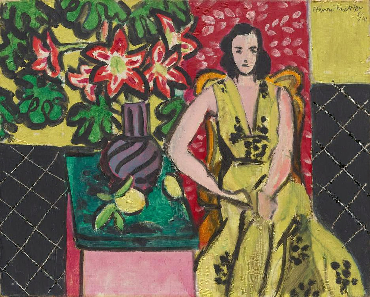 #FN65004 Henri Matisse-Seated Woman with a Vase of Amaryllis