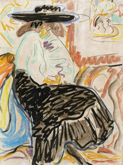 #FN56009 Woman sitting in studio – Ernst Ludwig Kirchner
